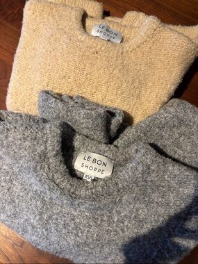 Le Bon Shoppe envie sweater bundle Cream and Gray